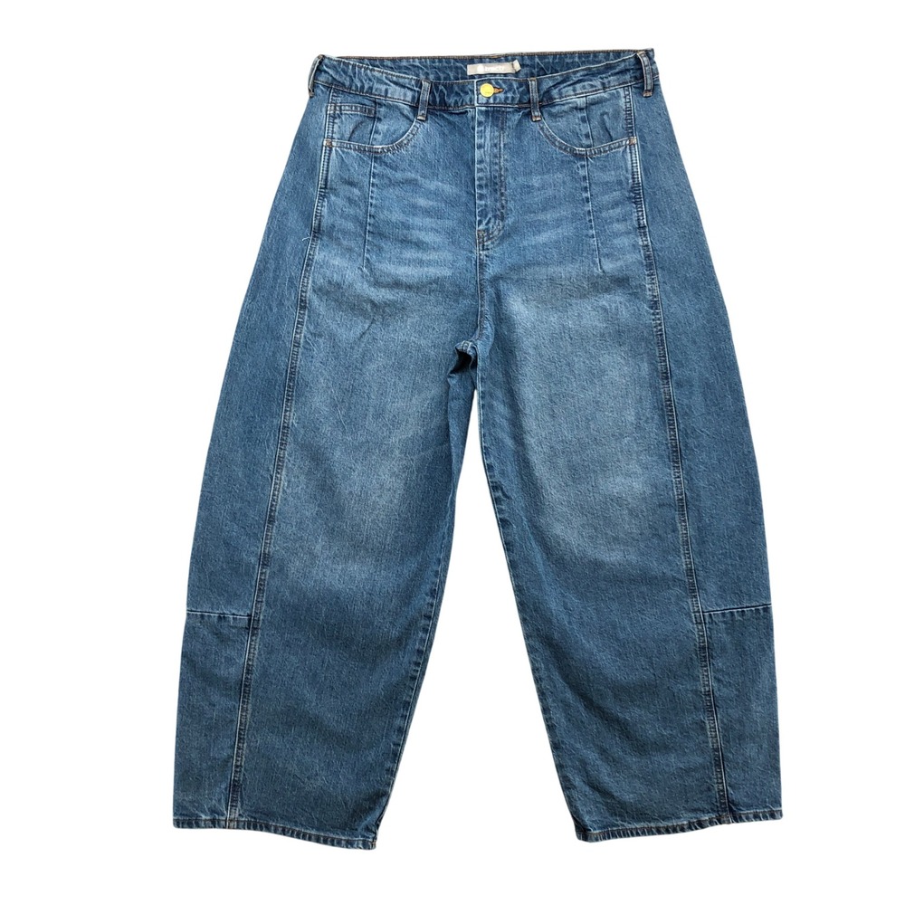 Tractr Barrel Leg Jeans Womens 12/31 Blue Medium Wash High Rise‎